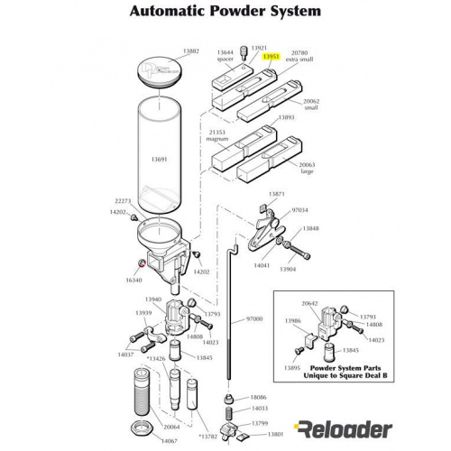 Dillon RL1050/Super 1050 Powder Measure Assembly Powder Bar post, Small