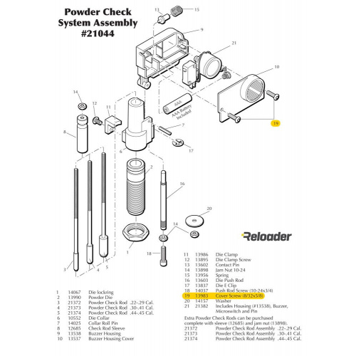Dillon Powder Check System Parts Cover Screw