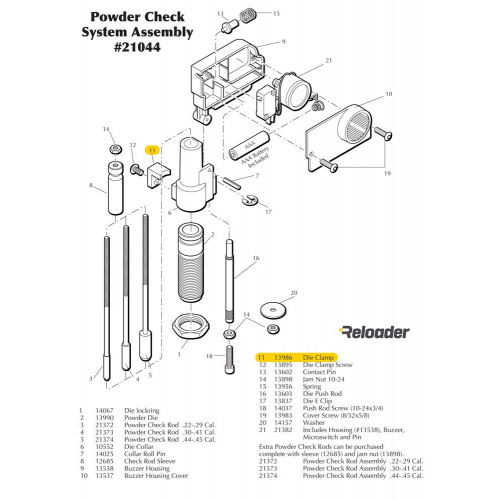 Dillon Powder Check System Parts Die Clamp